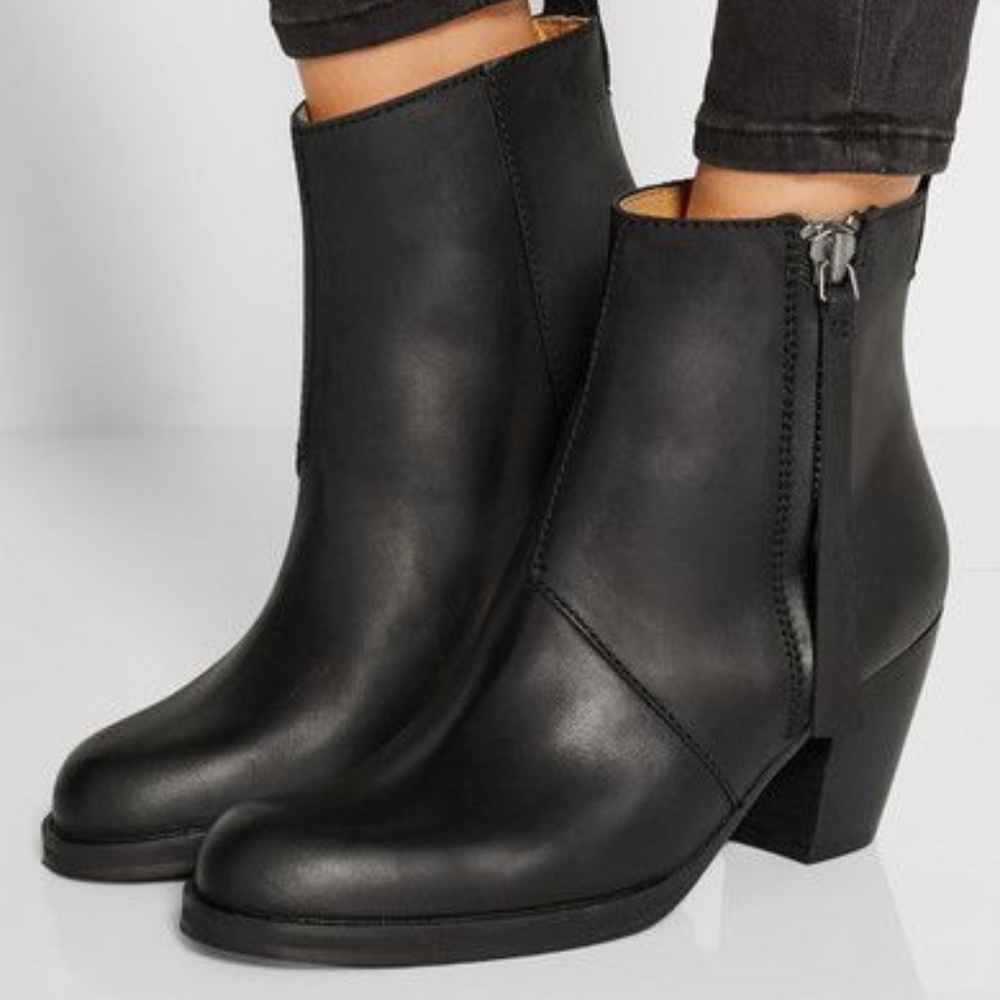 Acne Studios Pistol Booties Boots Black Leather Size 36 / 6 US NWOT